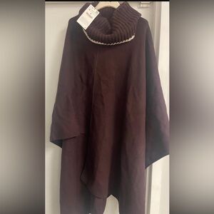 Brown knit cape Zara